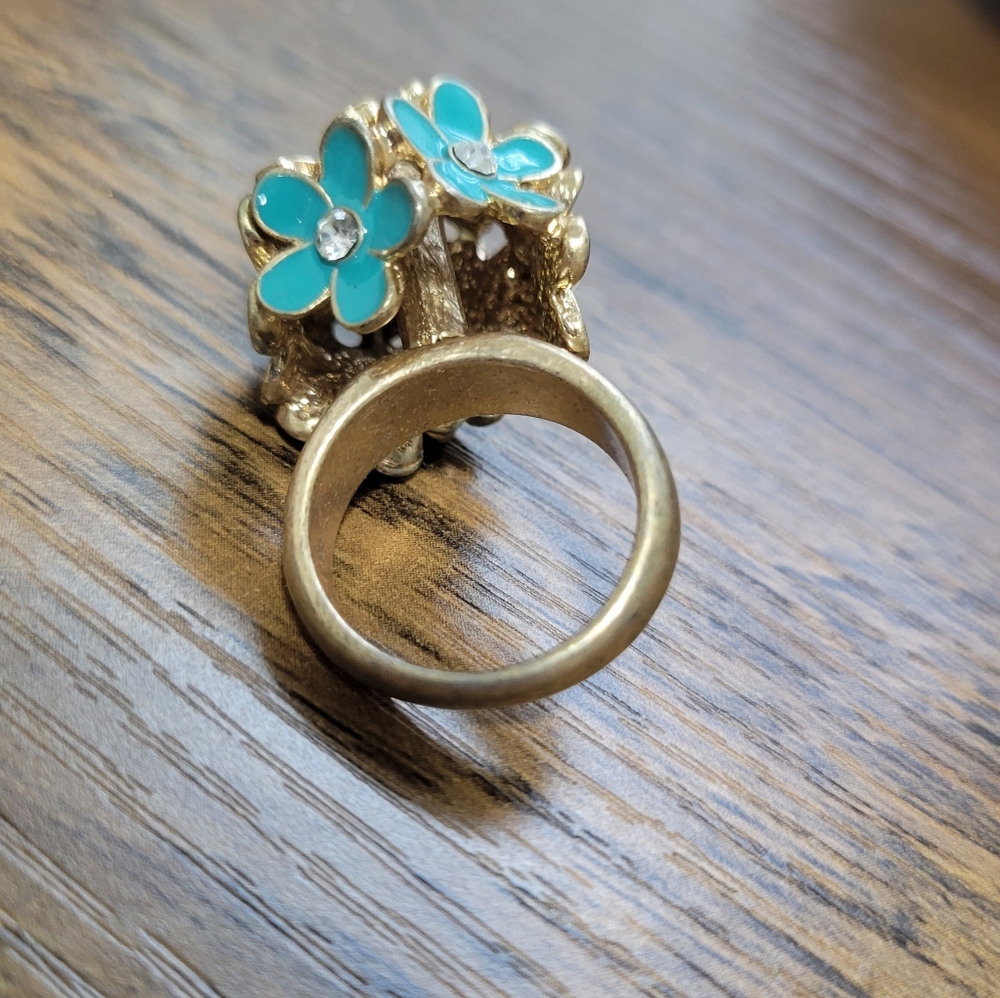 🌸 Turquoise Flower Gem Vintage Ring🌸